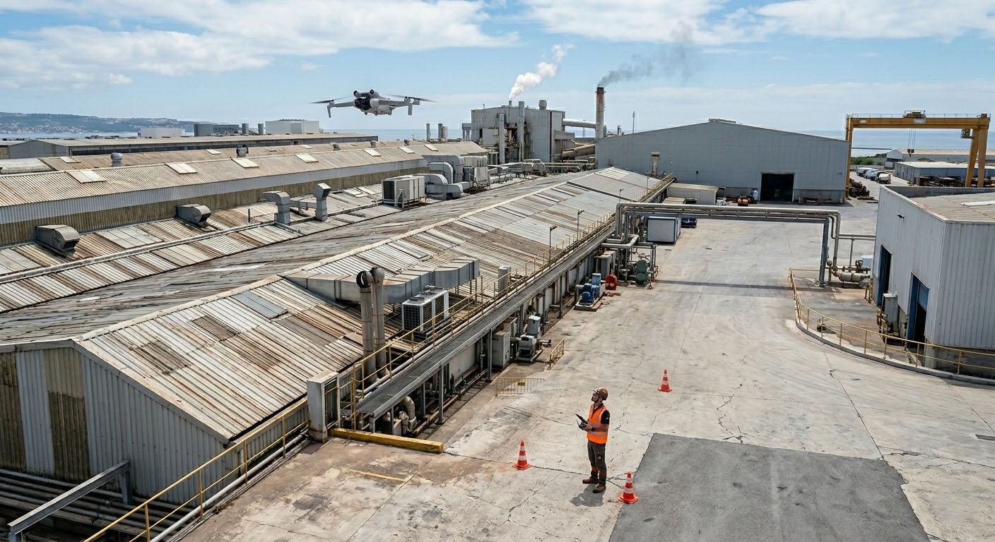 Drone inspection of a structure